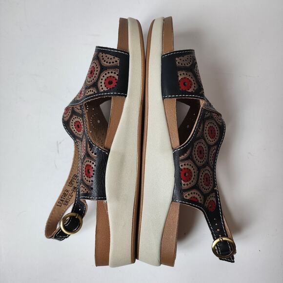 Spring Step L'Artiste Sandals Erice Womens Size 40 EU 9 US Black Red Cutout - Picture 8 of 11